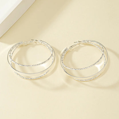 1 Pair Rock Romantic Classic Style Circle Layered Plating Alloy Ferroalloy 14k Gold Plated Hoop Earrings