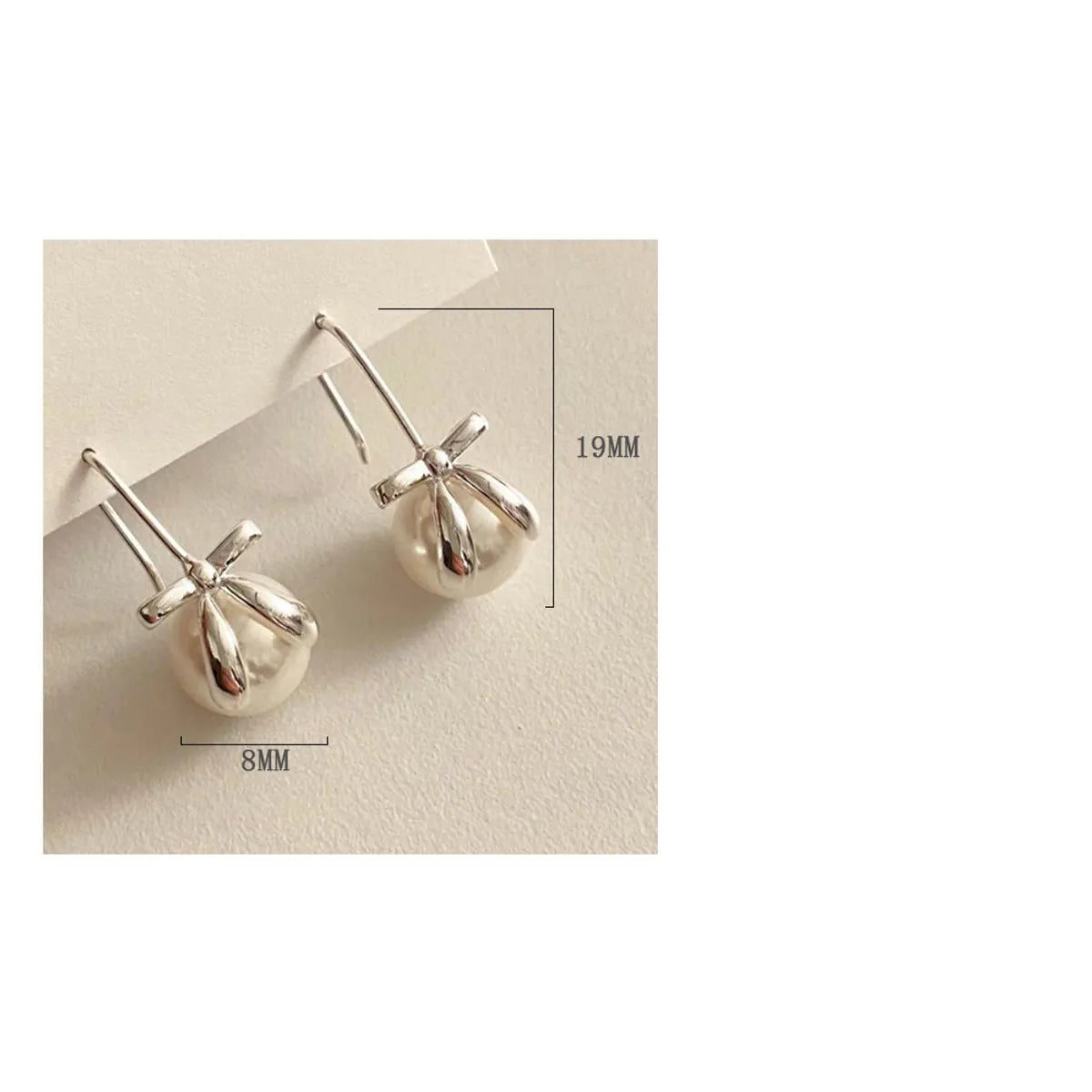 1 Pair Romantic Geometric Plating Inlay Sterling Silver Pearl Ear Studs