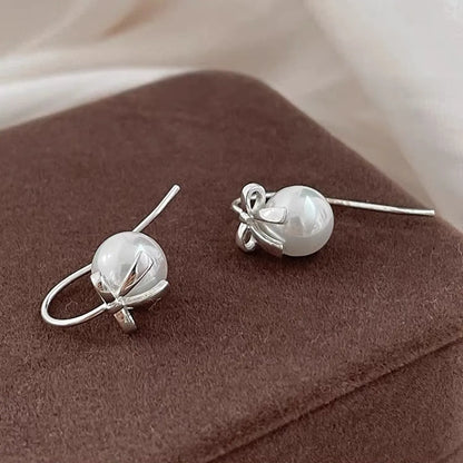 1 Pair Romantic Geometric Plating Inlay Sterling Silver Pearl Ear Studs