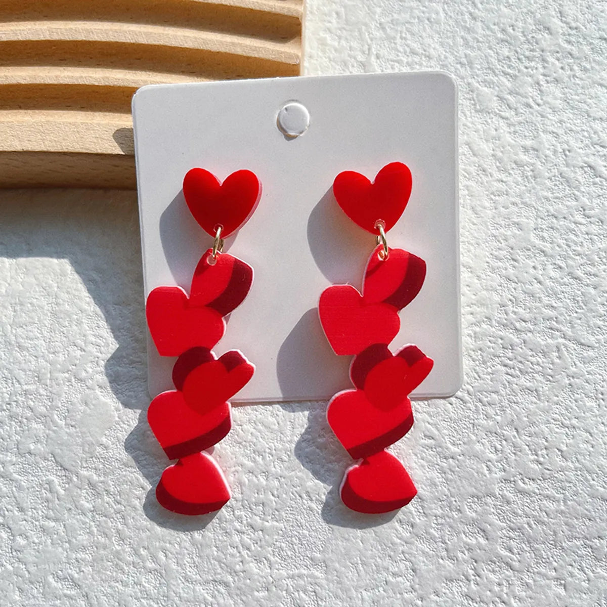 1 Pair Romantic Heart Shape Arylic Drop Earrings