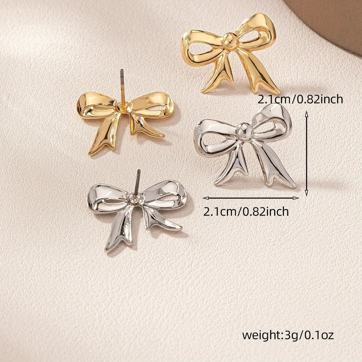 1 Pair Romantic Simple Style Bow Knot Alloy Ear Studs