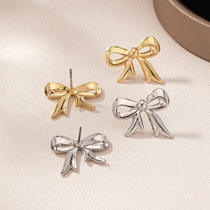 1 Pair Romantic Simple Style Bow Knot Alloy Ear Studs