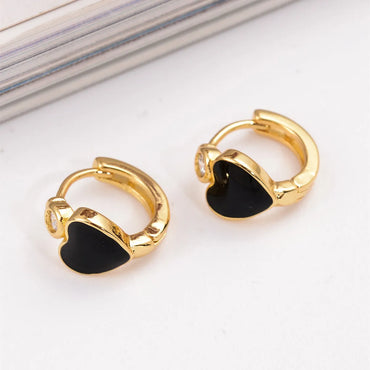 1 Pair Romantic Simple Style Heart Shape Copper 18K Gold Plated Earrings