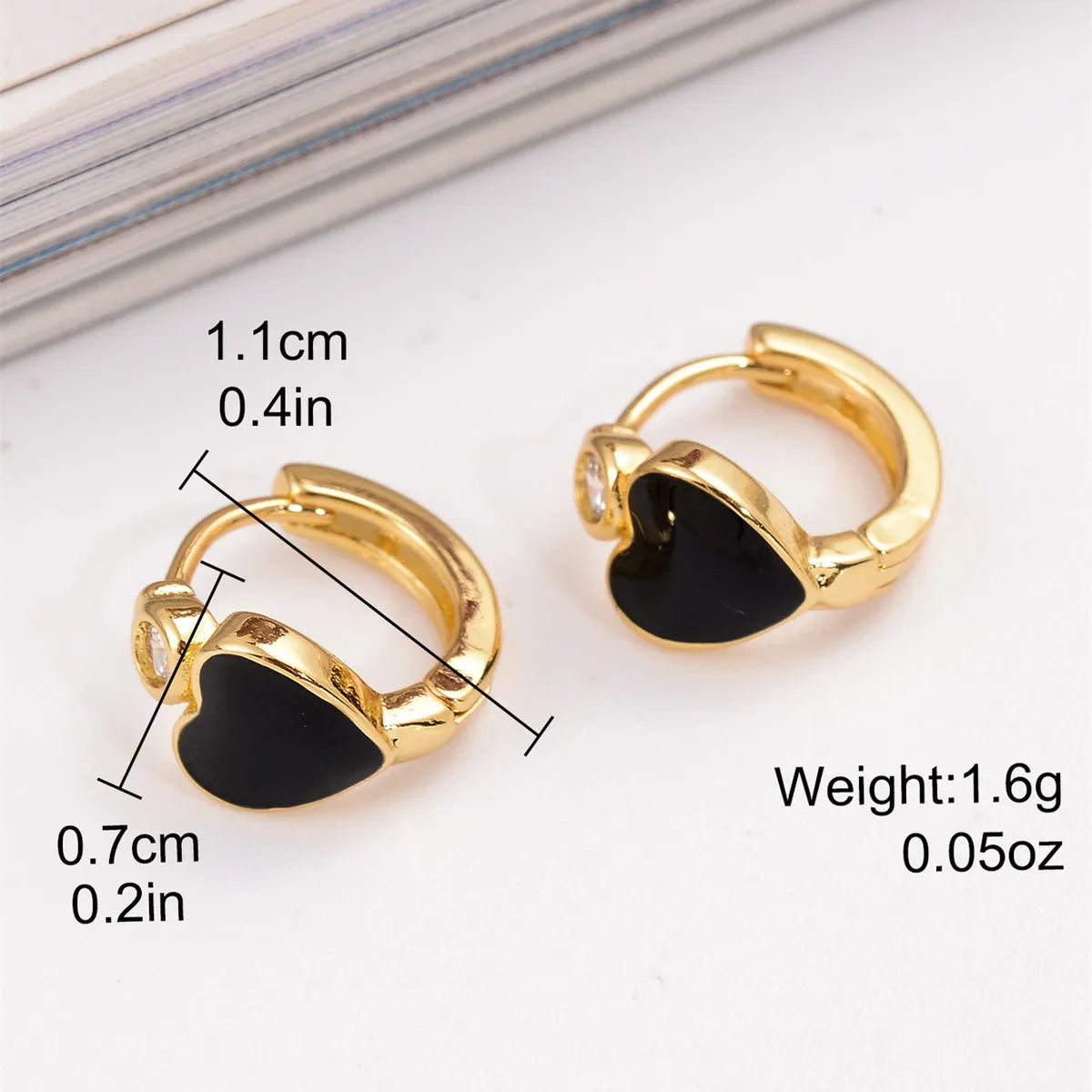 1 Pair Romantic Simple Style Heart Shape Copper 18K Gold Plated Earrings