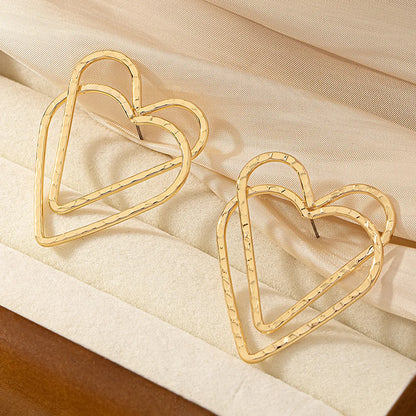 1 Pair Romantic Simple Style Heart Shape Plating Alloy 14k Gold Plated Ear Studs