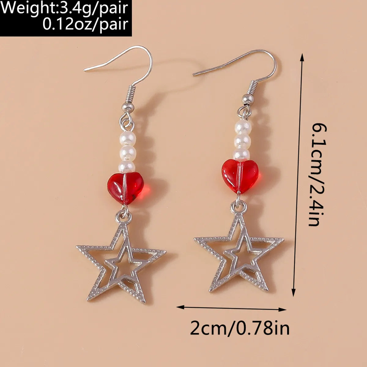 1 Pair Romantic Star Zinc Alloy Drop Earrings