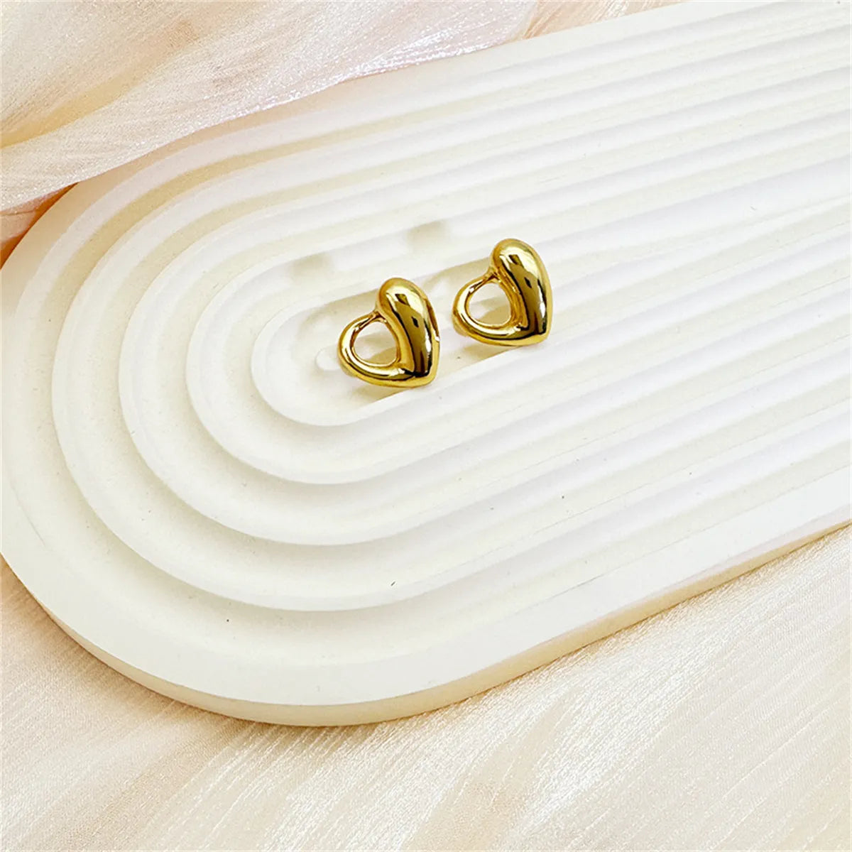 1 Pair Romantic Sweet Heart Shape 304 Stainless Steel Ear Studs