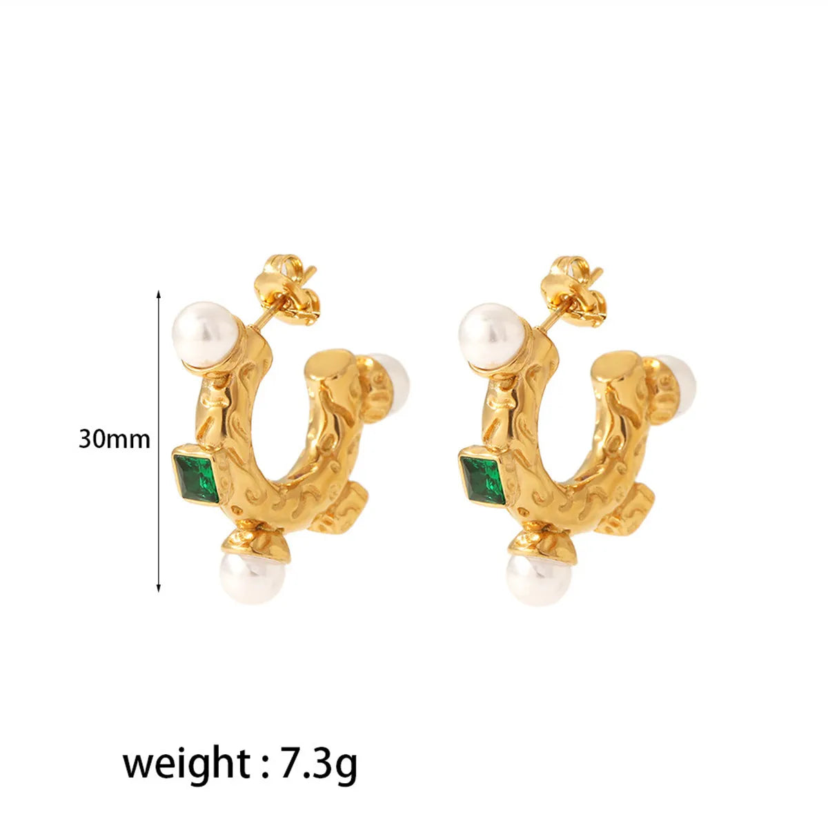 1 Pair Romantic Sweet Pearl Plating Inlay 304 Stainless Steel Artificial Pearls 18K Gold Plated Ear Studs