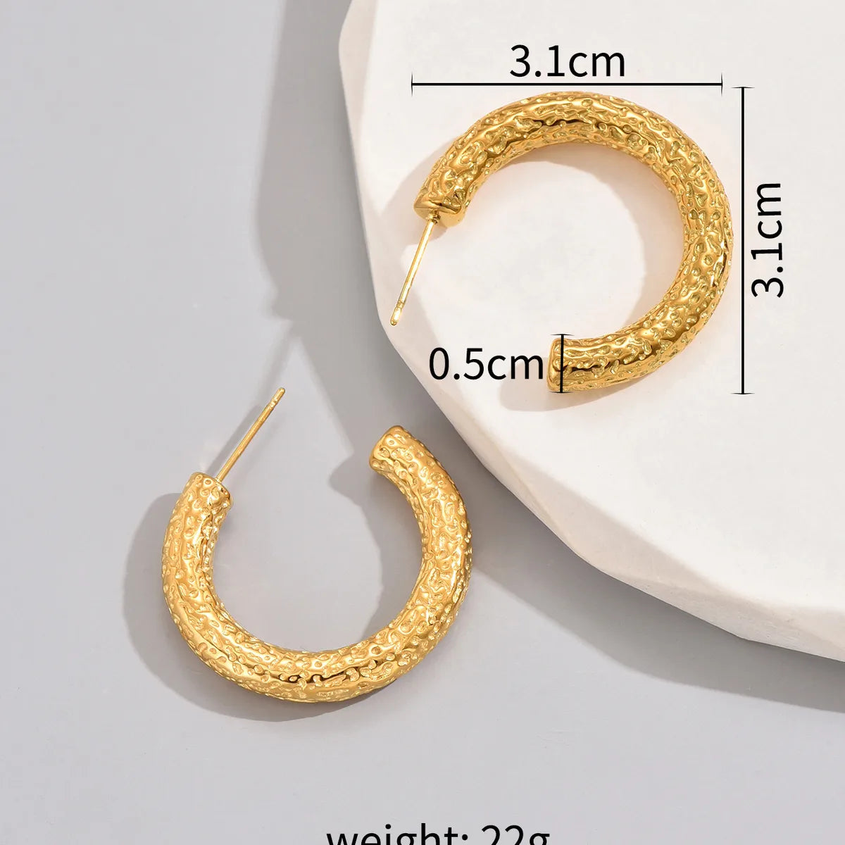 1 Pair Sexy Simple Style Solid Color Plating 304 Stainless Steel Titanium Steel 18K Gold Plated Ear Studs