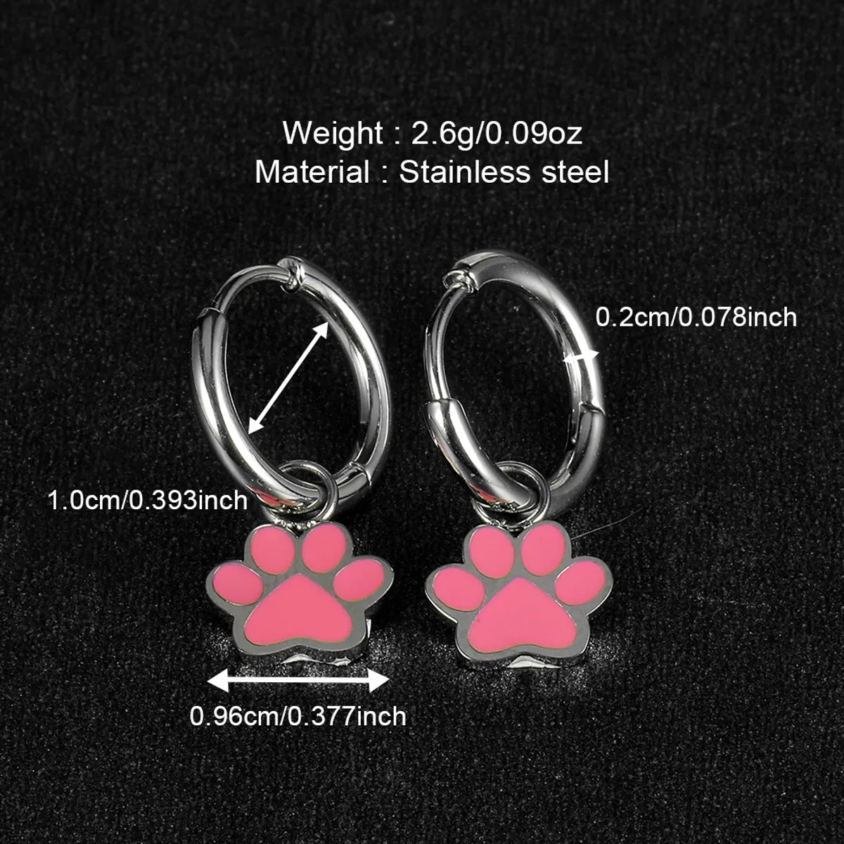 1 Pair Shiny Animal Polishing Epoxy Stainless Steel Drop Earrings