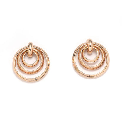 1 Pair Shiny Solid Color Hollow Out Alloy Gold Plated Ear Studs