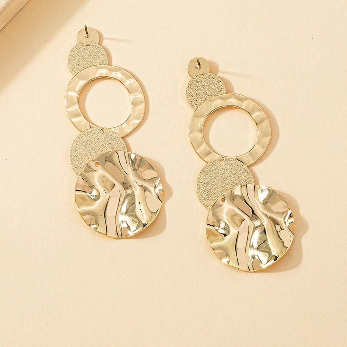 1 Pair Shiny Solid Color Plating Ferroalloy 14k Gold Plated Drop Earrings