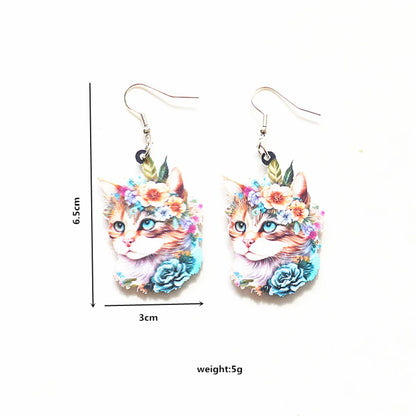 1 Pair Simple Style Animal Arylic Metal Drop Earrings