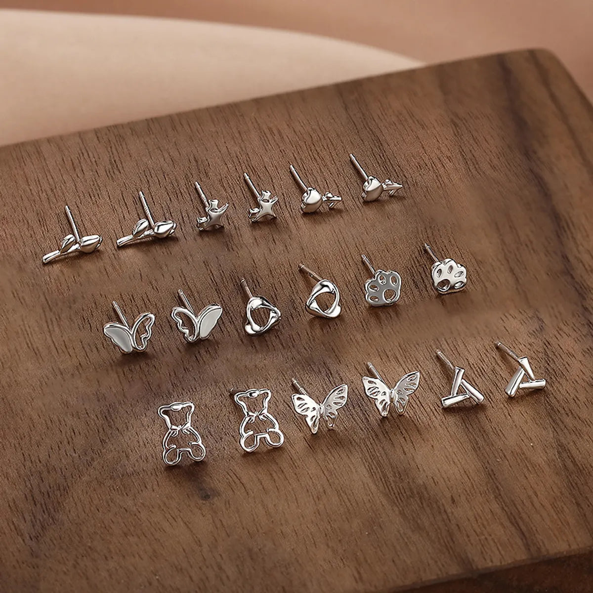 1 Pair Simple Style Animal Butterfly Sterling Silver Ear Studs