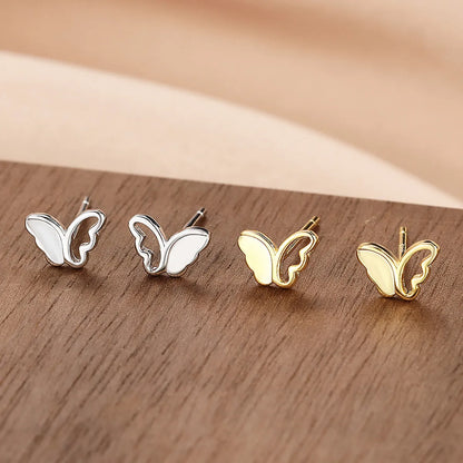 1 Pair Simple Style Animal Butterfly Sterling Silver Ear Studs