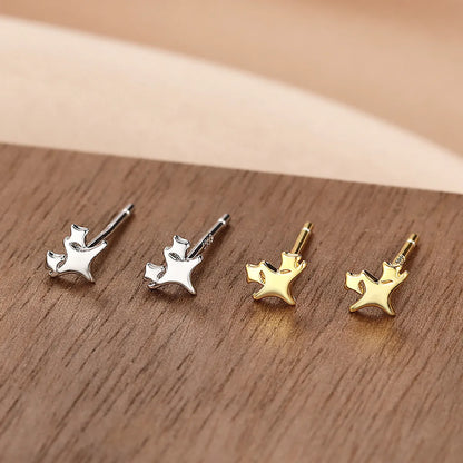 1 Pair Simple Style Animal Butterfly Sterling Silver Ear Studs