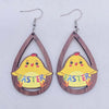 1 Pair Simple Style Animal Cartoon Character Water Droplets Wood Drop Earrings