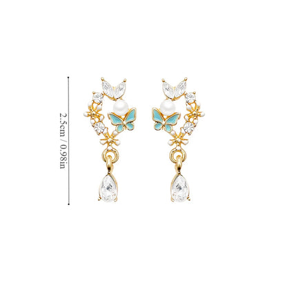 1 Pair Simple Style Animal Plating Inlay Alloy Rhinestones Gold Plated Drop Earrings