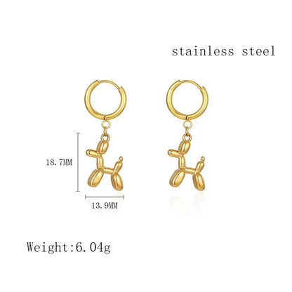 1 Pair Simple Style Animal Plating Titanium Steel Earrings