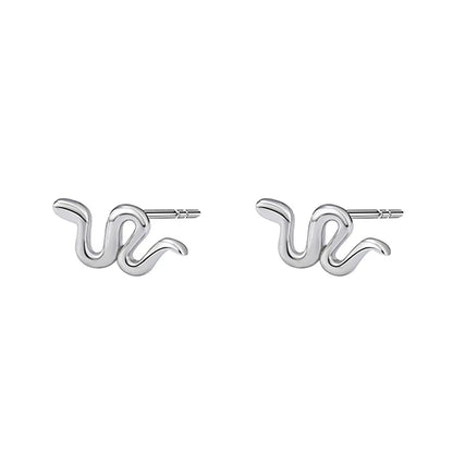 1 Pair Simple Style Animal Snake Plating Sterling Silver Ear Studs