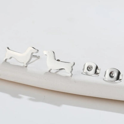 1 Pair Simple Style Animal Titanium Steel Ear Studs