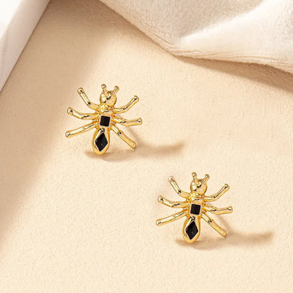 1 Pair Simple Style Ants Enamel Alloy Ear Studs