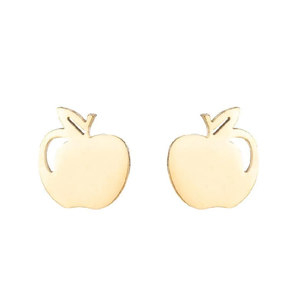 1 Pair Simple Style Apple Stainless Steel Irregular Ear Studs