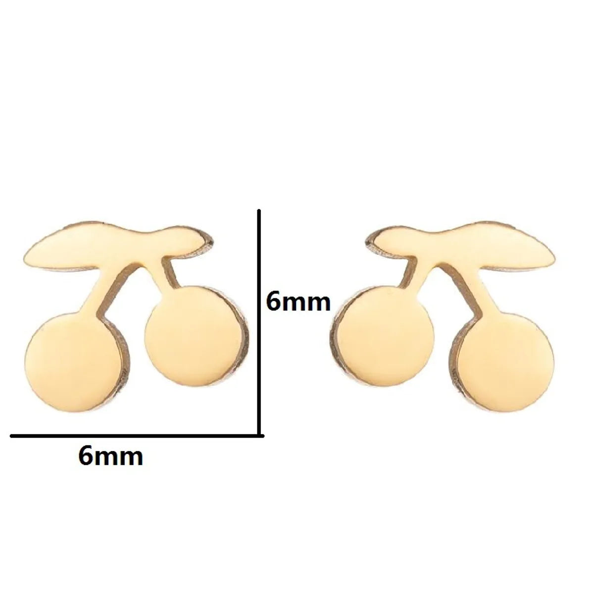 1 Pair Simple Style Apple Stainless Steel Irregular Ear Studs