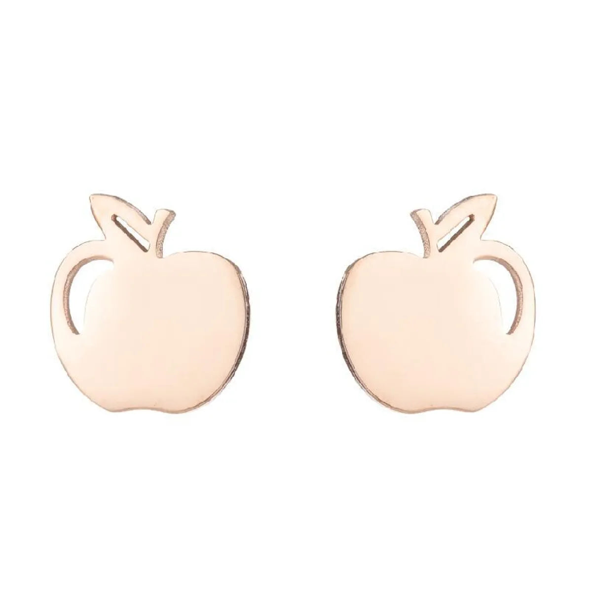 1 Pair Simple Style Apple Stainless Steel Irregular Ear Studs