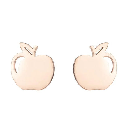 1 Pair Simple Style Apple Stainless Steel Irregular Ear Studs