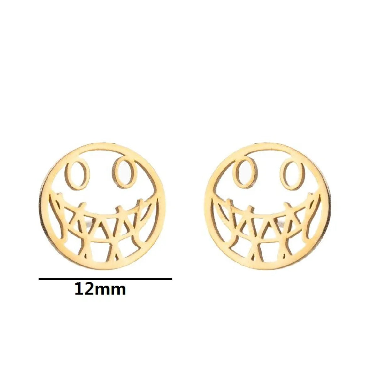 1 Pair Simple Style Apple Stainless Steel Irregular Ear Studs