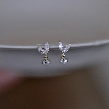 1 Pair Simple Style Artistic Geometric Inlay Sterling Silver Zircon Ear Studs