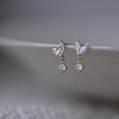 1 Pair Simple Style Artistic Geometric Inlay Sterling Silver Zircon Ear Studs