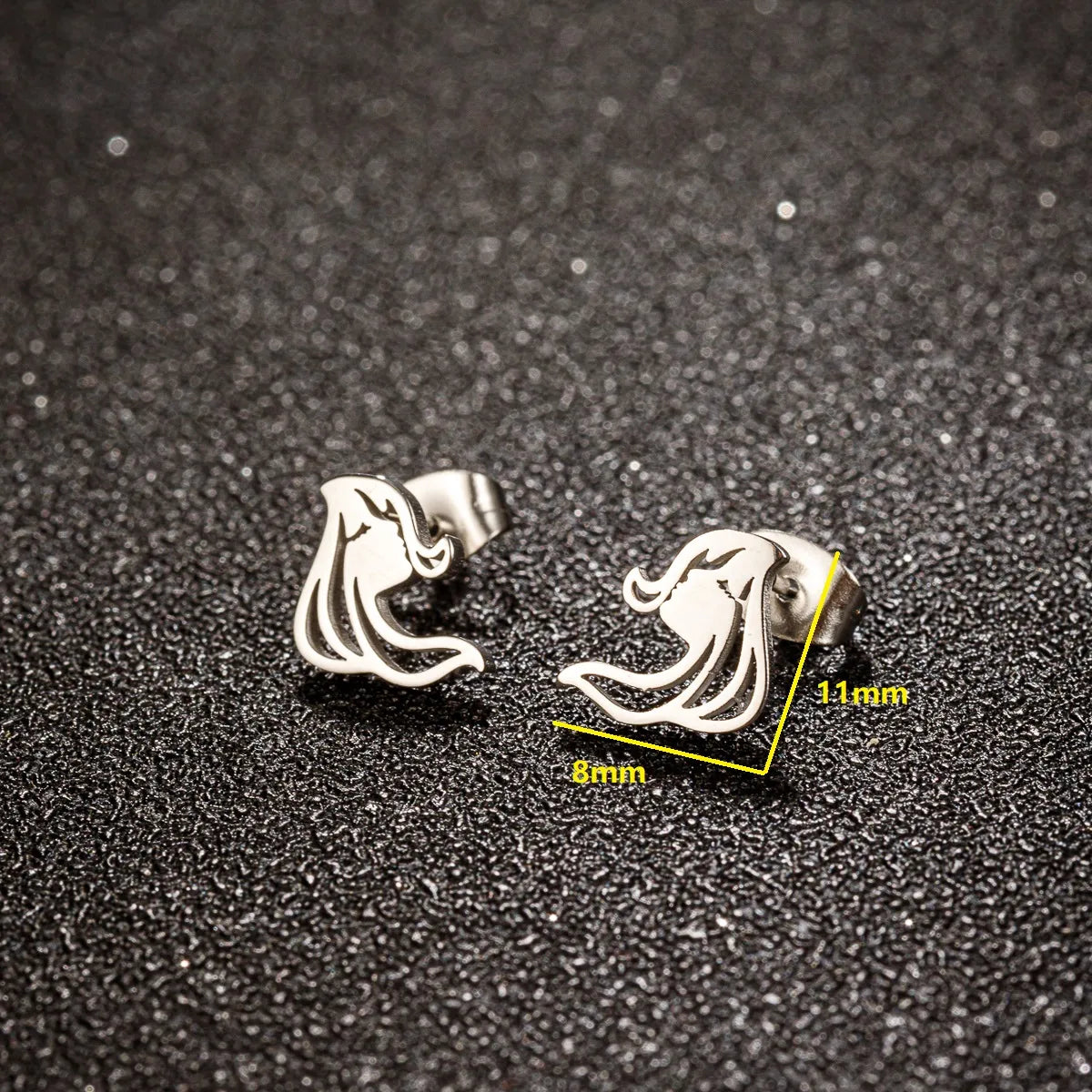 1 Pair Simple Style Artistic Human Face Polishing Plating Stainless Steel 18k Gold Plated Ear Studs