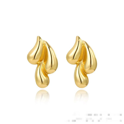 1 Pair Simple Style Artistic Water Droplets CCB Ear Studs