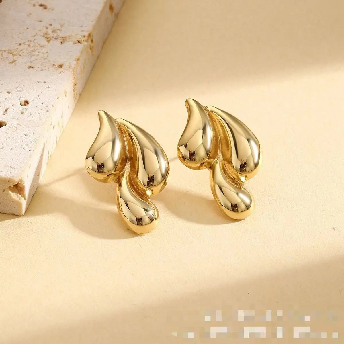 1 Pair Simple Style Artistic Water Droplets CCB Ear Studs