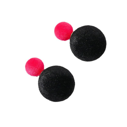 1 Pair Simple Style Ball Plating Flocking Metal Ear Studs