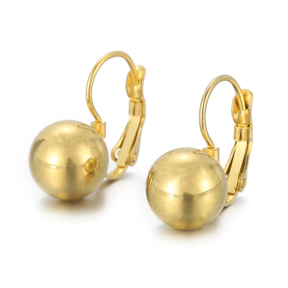 1 Pair Simple Style Ball Plating 304 Stainless Steel 18K Gold Plated Drop Earrings