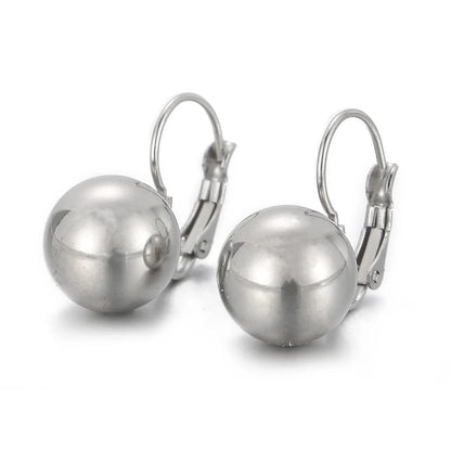 1 Pair Simple Style Ball Plating 304 Stainless Steel 18K Gold Plated Drop Earrings