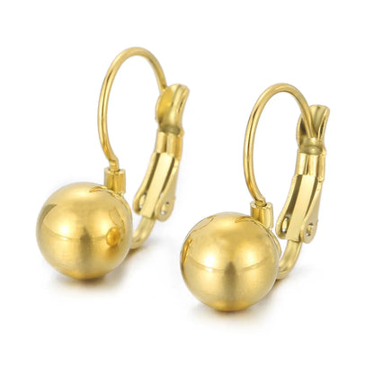 1 Pair Simple Style Ball Plating 304 Stainless Steel 18K Gold Plated Drop Earrings