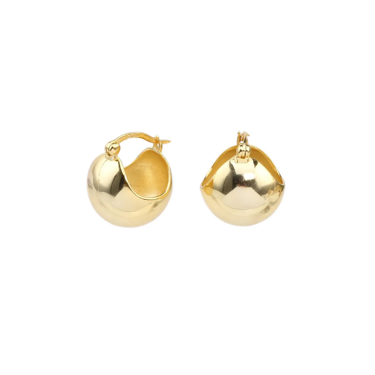 1 Pair Simple Style Ball Sterling Silver Plating White Gold Plated Gold Plated Earrings