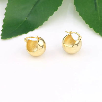 1 Pair Simple Style Ball Sterling Silver Plating White Gold Plated Gold Plated Earrings