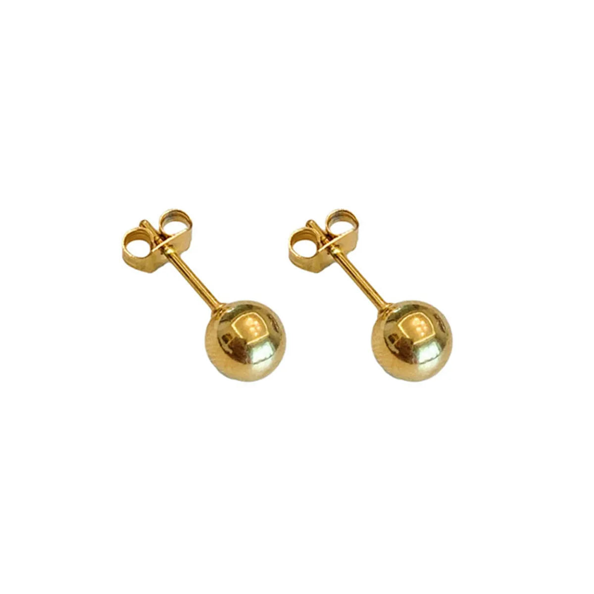 1 Pair Simple Style Ball Titanium Steel Ear Studs