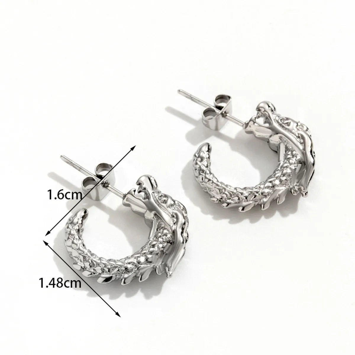 1 Pair Simple Style Bamboo Twist Dragon Plating Stainless Steel 18k Gold Plated Hoop Earrings