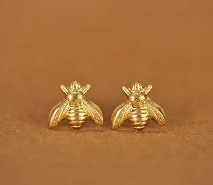 1 Pair Simple Style Bee Alloy Plating Women'S Ear Studs