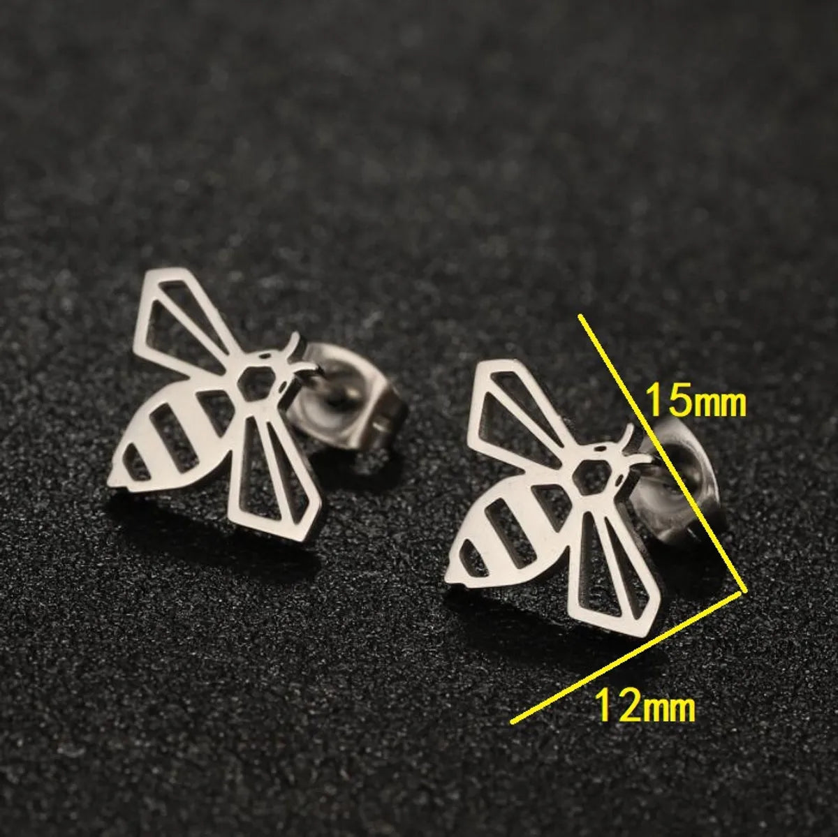 1 Pair Simple Style Bee Plating Stainless Steel Ear Studs