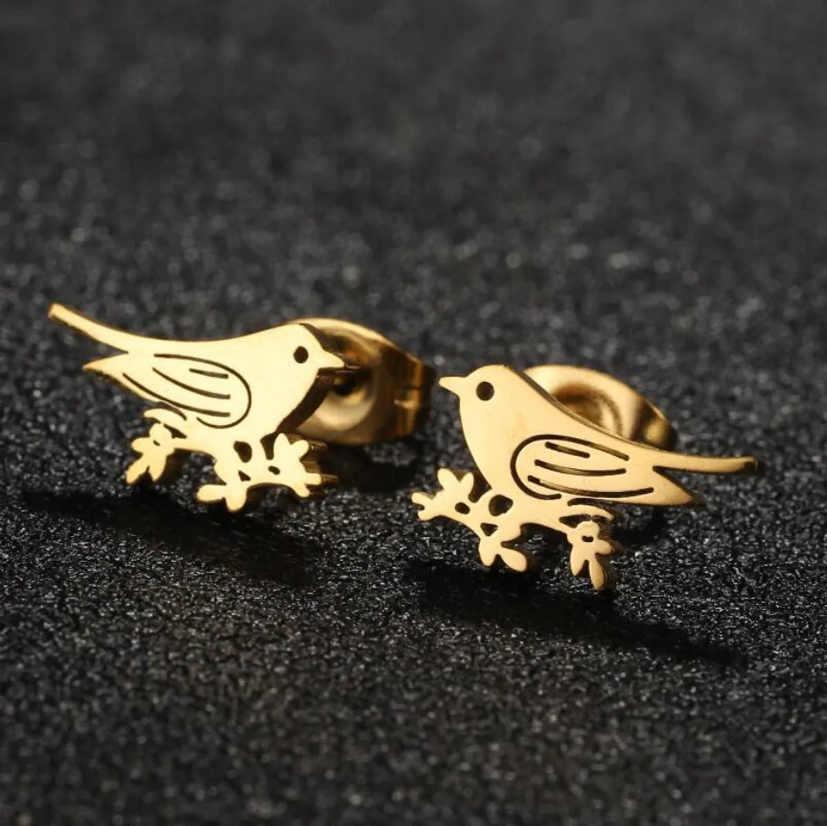 1 Pair Simple Style Bird Plating 304 Stainless Steel 18K Gold Plated Ear Studs