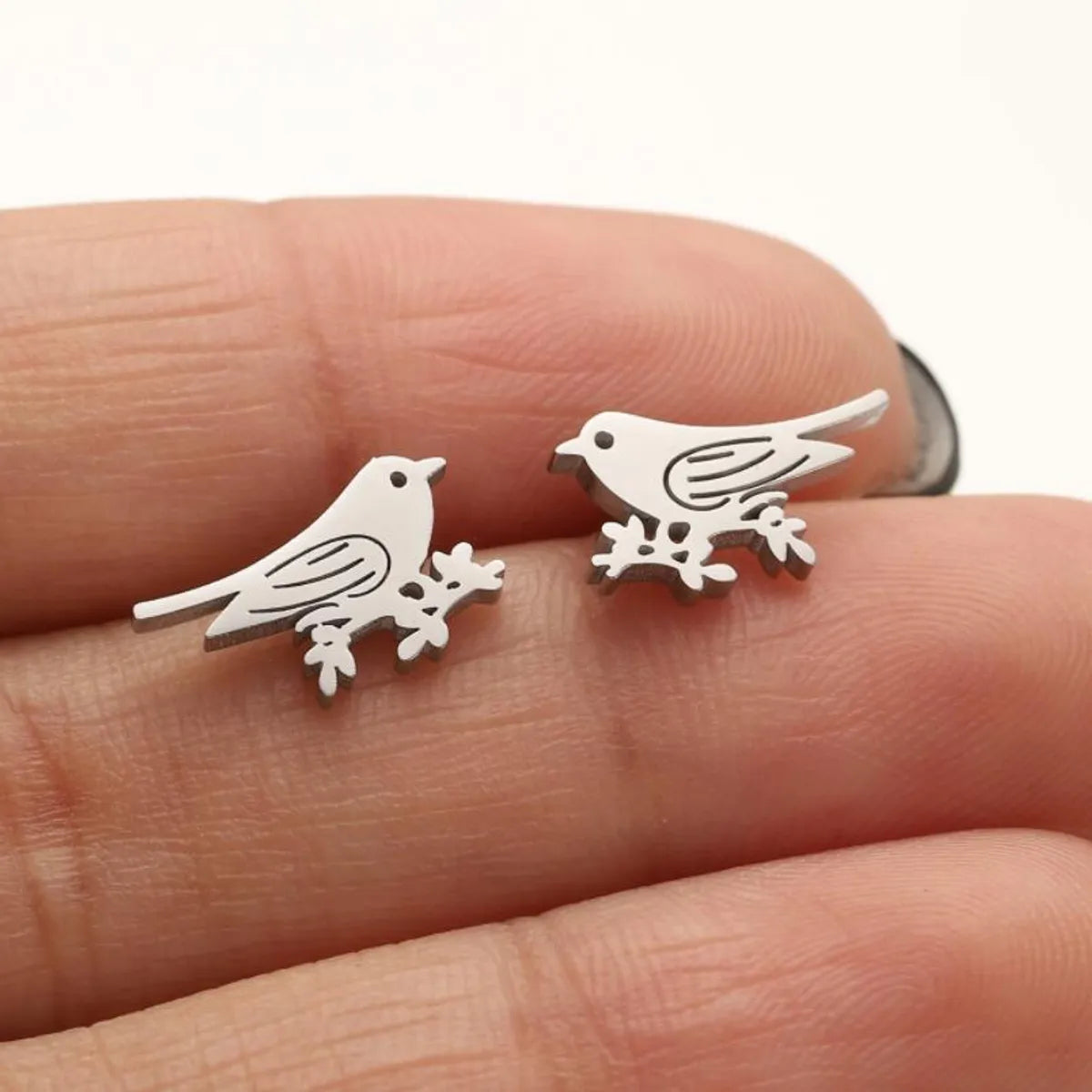 1 Pair Simple Style Bird Plating 304 Stainless Steel 18K Gold Plated Ear Studs