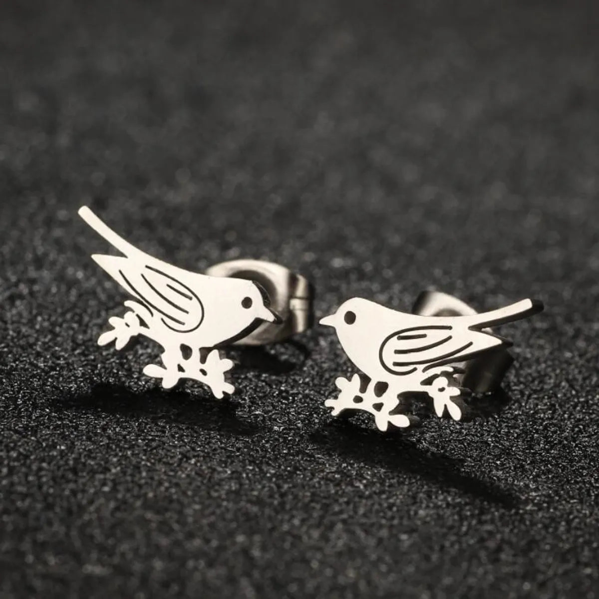 1 Pair Simple Style Bird Plating Stainless Steel Ear Studs