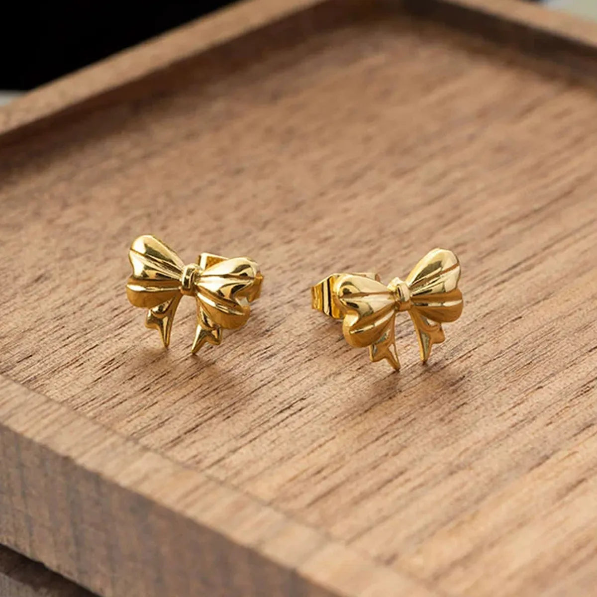 1 Pair Simple Style Bow Knot Alloy Ear Studs